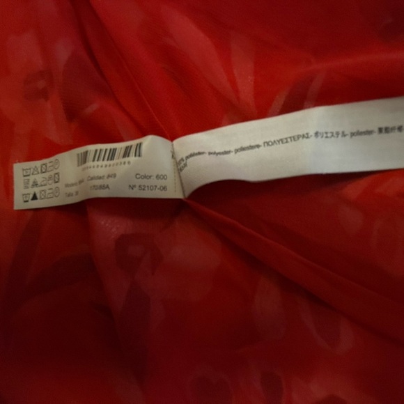 Massimo Dutti size 6 EUC button up sheer wrap Red and White Wrap Dress - Picture 11 of 16